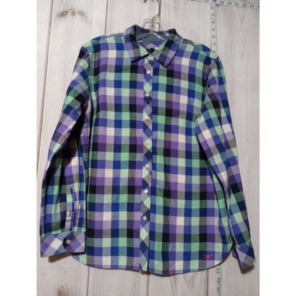 Talbots Shirt Womens Large Petite‎ Plaid Button Down Long Sleeve Casual Top